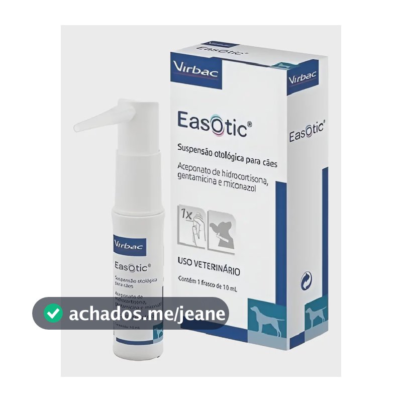 Easotic Otológico 10ml - Virbac Suspensão Otológica Para Câes