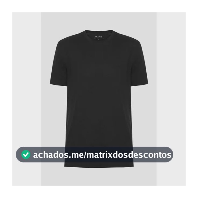 Camiseta Aramis Manga Curta Algodão Peruano Preto