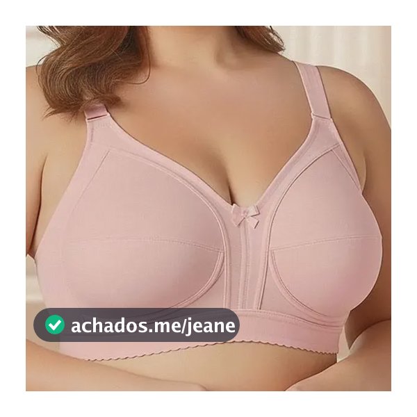 Sutiã Liso Plus Size Reforçado Pala Dupla Soutien Alça Larga