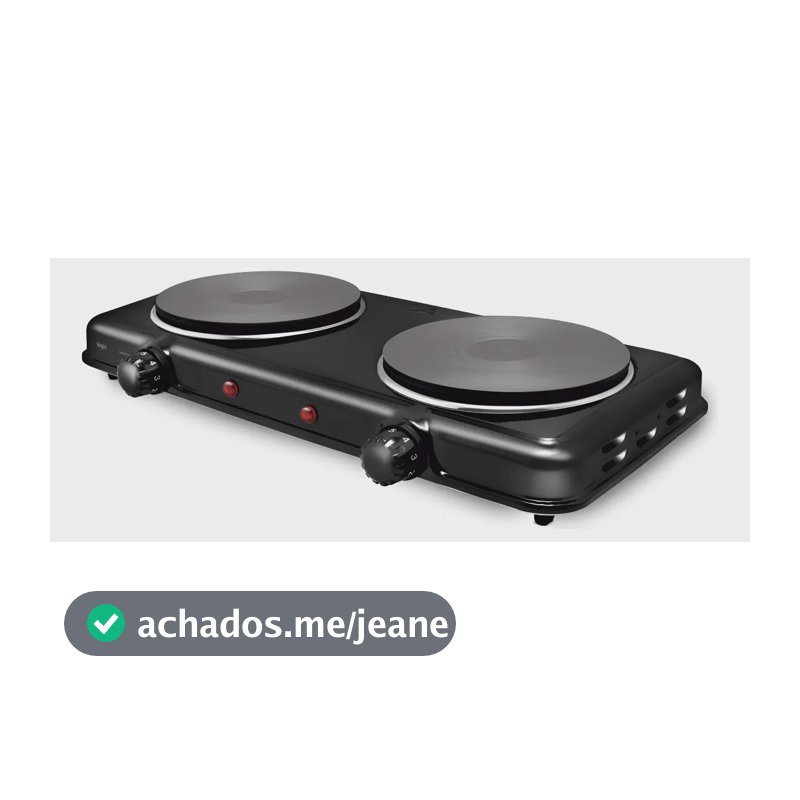 Fogão Cooktop Elétrico Elgin 2 Bocas 2000w Preto