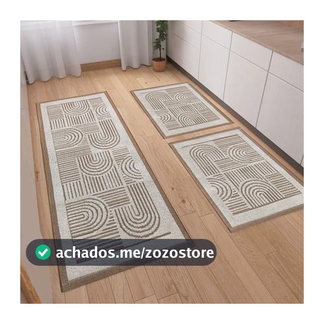 Kit Tapetes Passadeira 3 Peças Linea Luxo Tear Para Cozinha