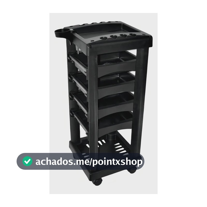 Santa Clara Carrinho Auxiliar Organizador Salão De Beleza Cor Preto