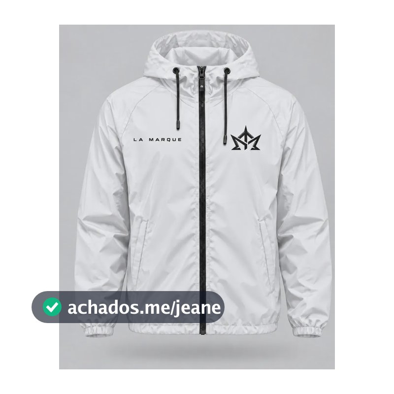 Jaqueta Corta Vento Unissex Com Capuz Leve Confortável Frio Branco Xg Liso