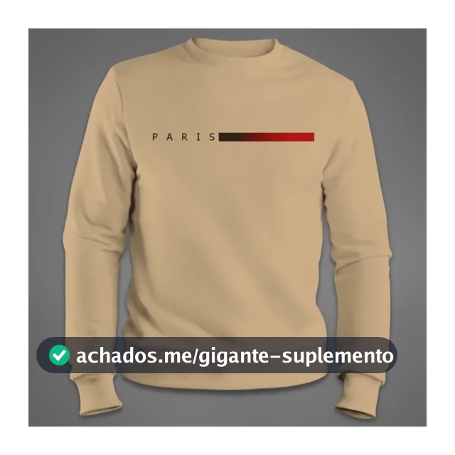 Moletom Masculino Gola Redonda Flanelado Blusa Paris
