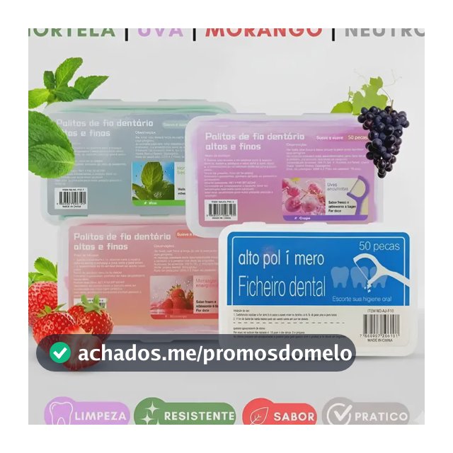 Kit 200 Palitos Fio Dental Saborizado Ultrafino Arqueado Fru