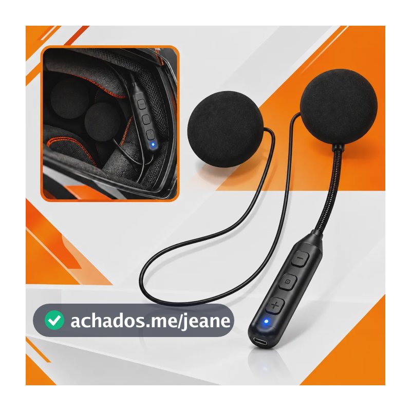 Fone De Ouvido Motoqueiro Capacete Sem Fio Bluetooth 5,3