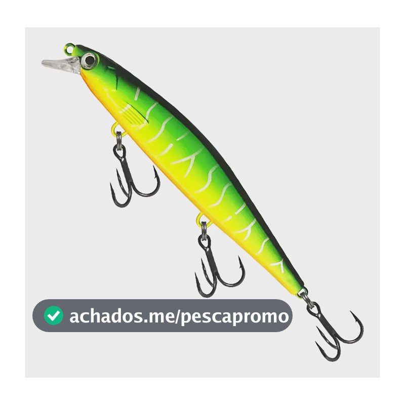 Isca Artificial Traíra Tucunaré 11cm 14g Meia Água 3 Ganchos Green With Yellow