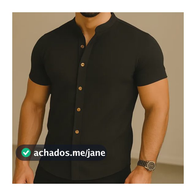 Camisa Manga Curta Gola Padre Masculina Festa Trabalho