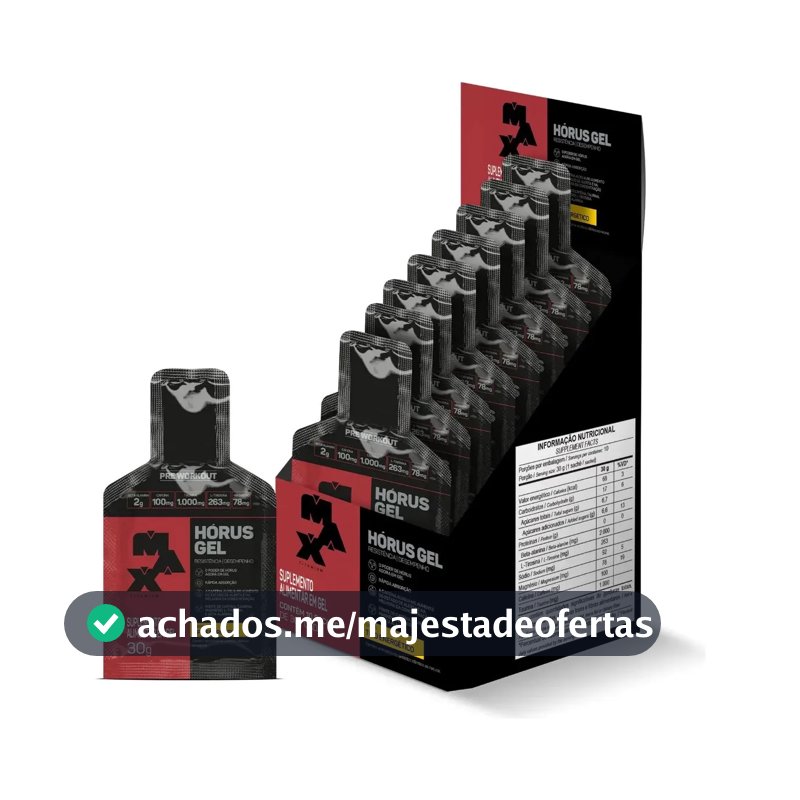 Horus Gel 10 Sachês 30g Pré Treino Workout 300g Max Titanium Sabor Energético