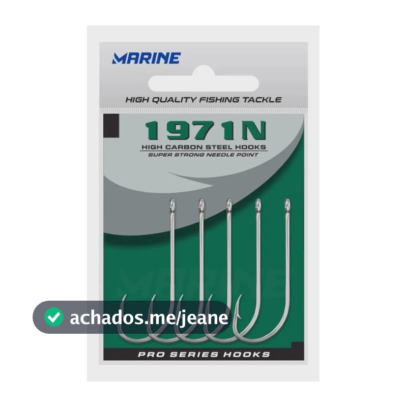 Anzol 1971n Nº 8/0 Nickel - Marine Sports - 10 Peças