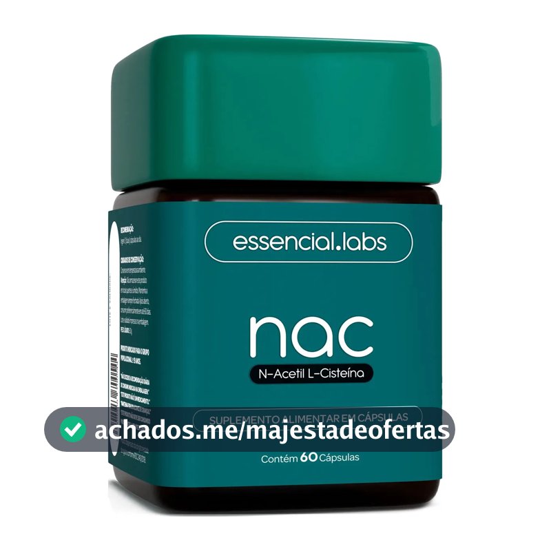 NAC 600mg - Fórmula Exclusiva com Máxima Concentração e Pureza - N-Acetil L-Cisteína - 60 Cápsulas