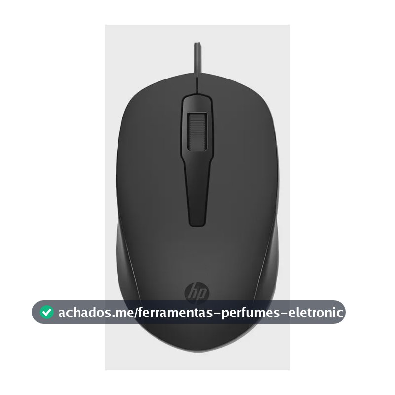 Mouse USB HP 150 - Plug and Play, com Design Elegante, Ambidestro e Ergonômico, Sensor Óptico 1600 DPI, Confortável e Preciso, Compatível com Windows, Cor Preta (240J6AA)