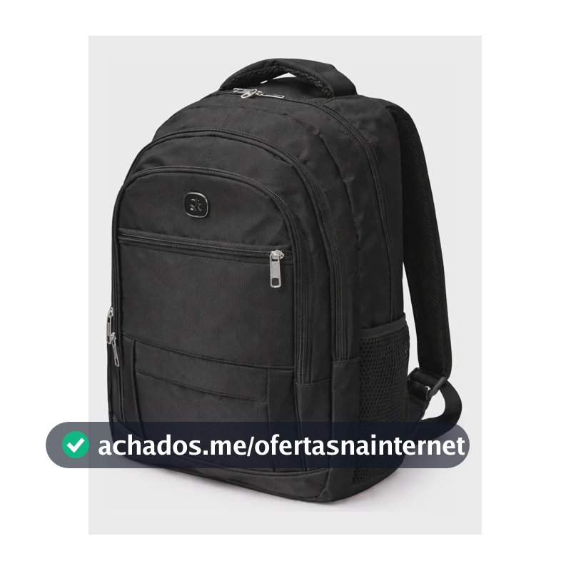 Mochila Fashion Básica 40l Para Notebook Preto Liso