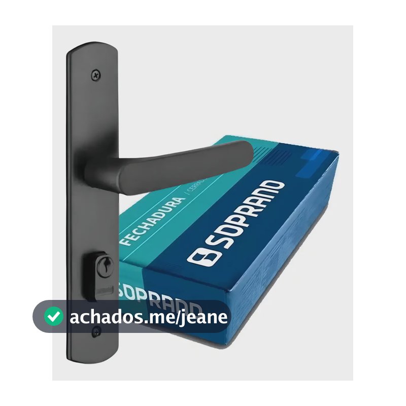 Fechadura Ipanema Reta Externa Preta Soprano Cor Preto