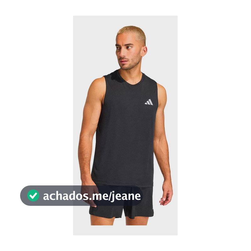Regata adidas Masculina Adi365 Running Essentials Leve Sport Preto Liso G