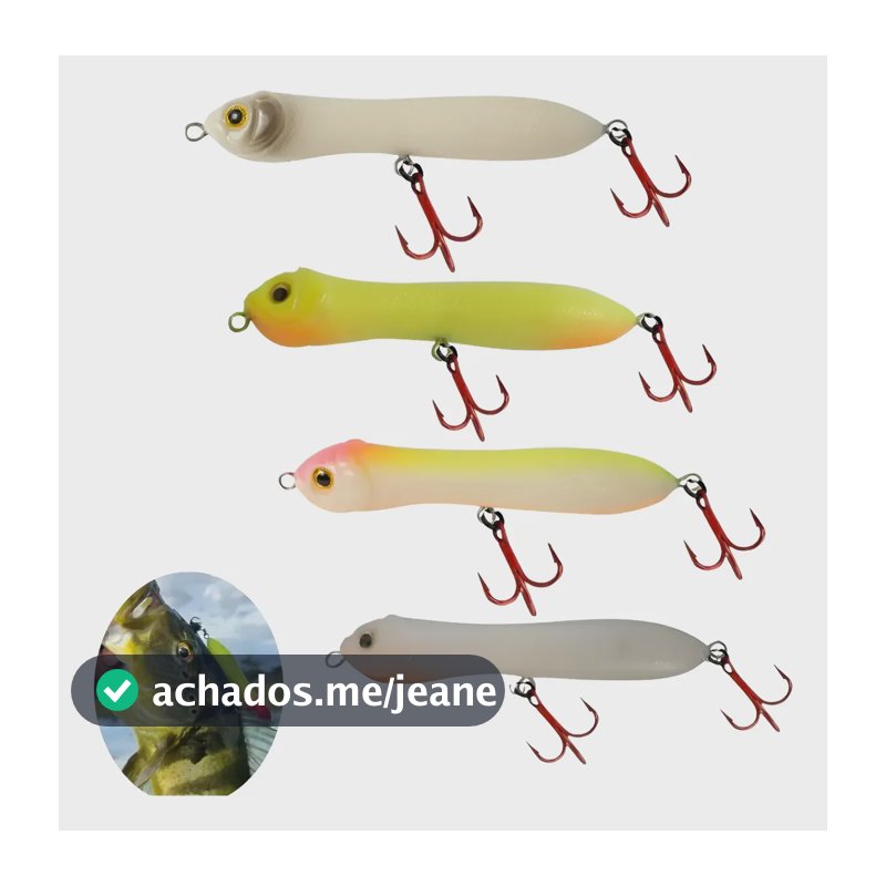 Kit 4 Iscas Artificial Superfície Zig Zara Zarinha Promoção Verde-limão
