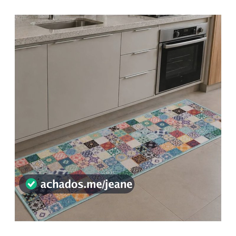 Tapete Cozinha Antiderrapante 40x120cm Edantex Multicolorido