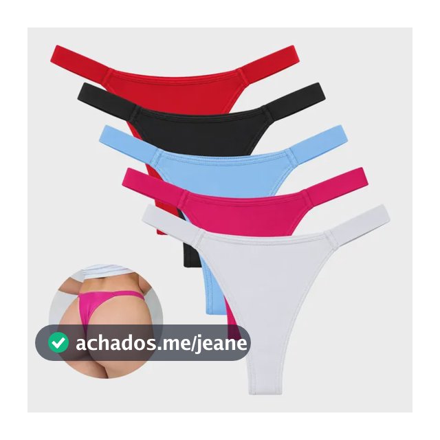 Calcinha Kit 5 Fio Duplo De Microfibra Confortável Lingerie