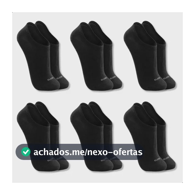 Kit 6 Pares Meias Soquete Invisível Lupo Algodão Unissex