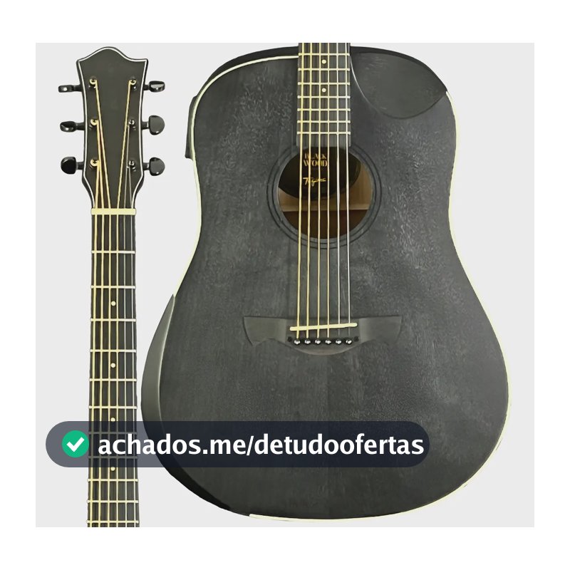 Violao Tagima Aço Folk Half Cutaway Eq Okume Op Tbw 300 Bk