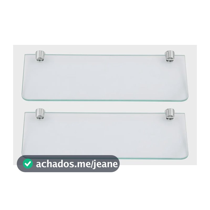 Kit 2 Prateleira Reta Vidro Incolor Banheiro Organizador Box
