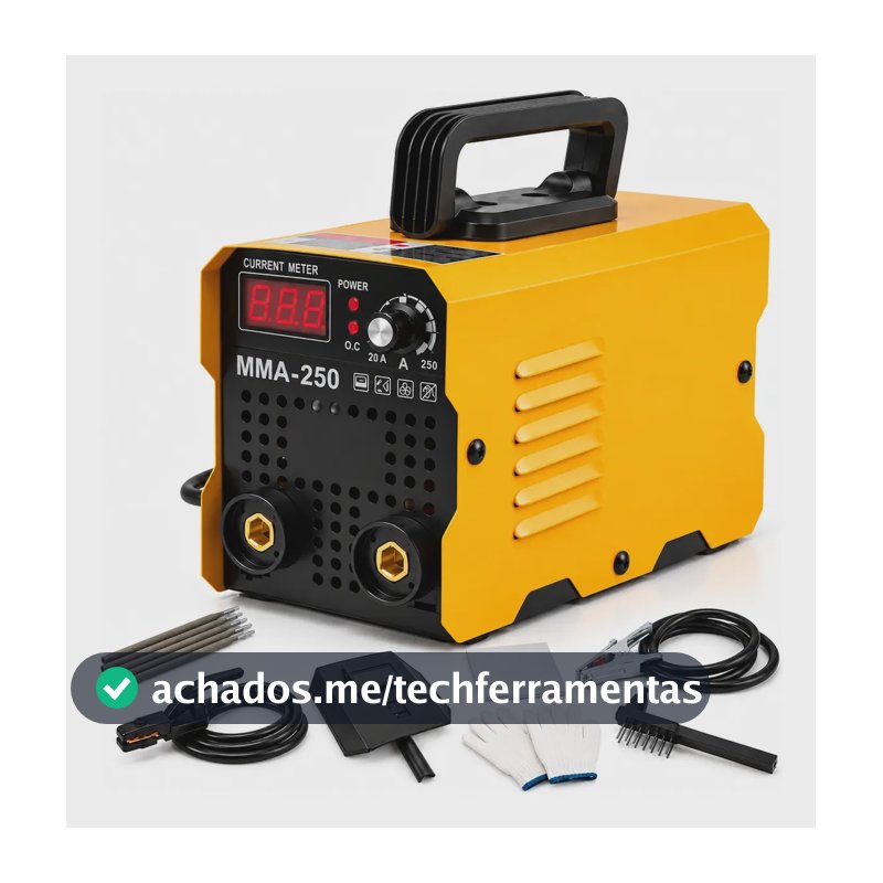 Máquina Solda Inversora Portátil Mma 250a Igbt Cáqui 110v