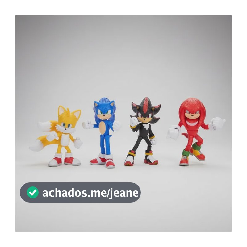Kit 4 Bonecos Articulados 14cm Sonic 3 O Filme Colecionável