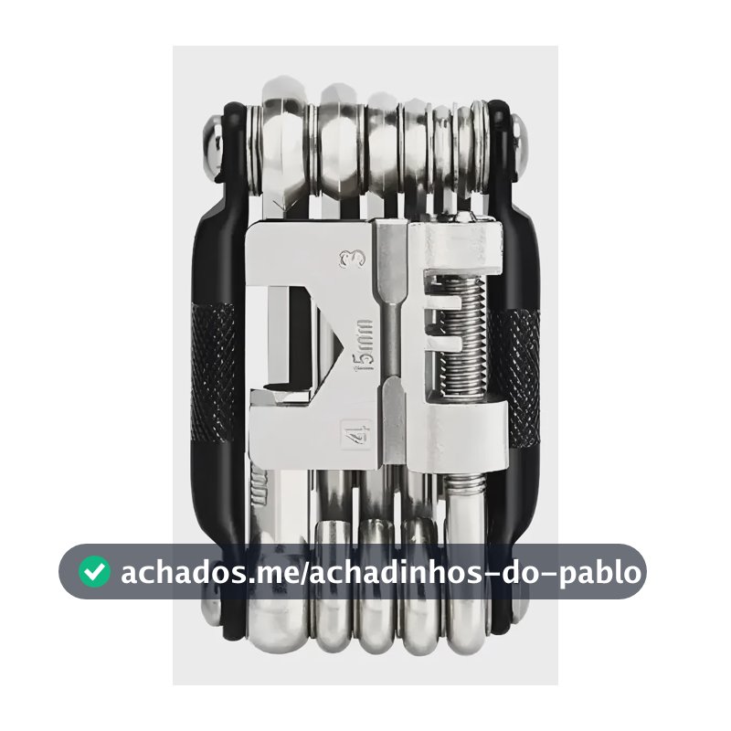 Kit Ferramenta Bike Canivete Chave Allen Reparo Multiuso Preto