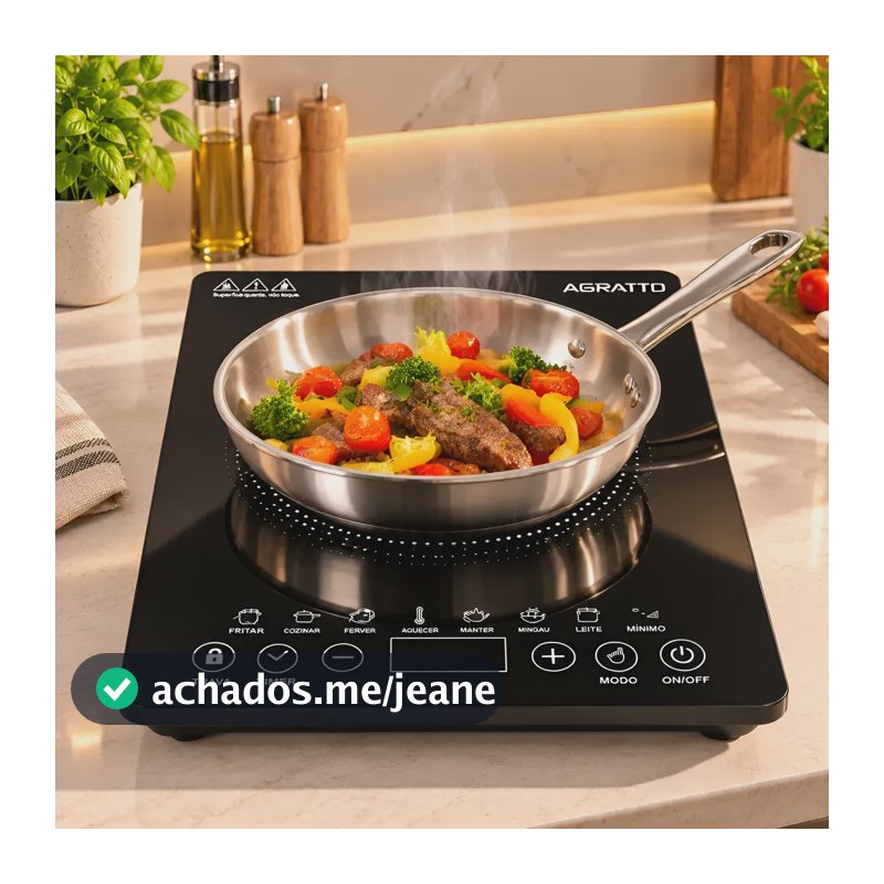 Cooktop Indução Agratto 127/220v Fogão Mesa Portátil Moderno Preto 127v