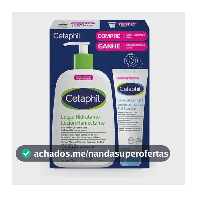Kit Cetaphil Loção Hidratante 473ml + Loção De Limpeza 100ml - Hidratação 48h Corporal E Facial Para Pele Sensível, Normal A Seca Sem Fragrância