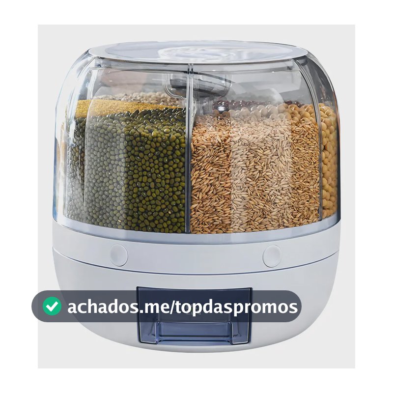 Dispenser Giratório 6 Divisões Maxx Para Grãos E Cereais 27cm