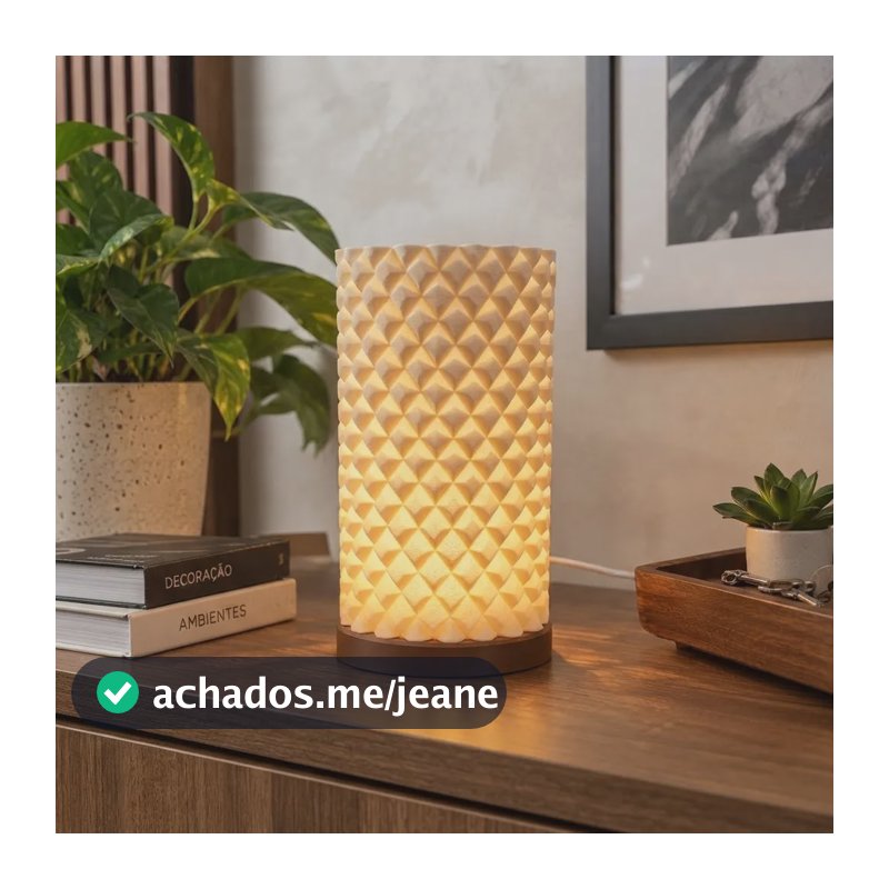 Luminária De Mesa Decorativa Abajur Para Quarto Ambientes Marrom-claro Palha 127v