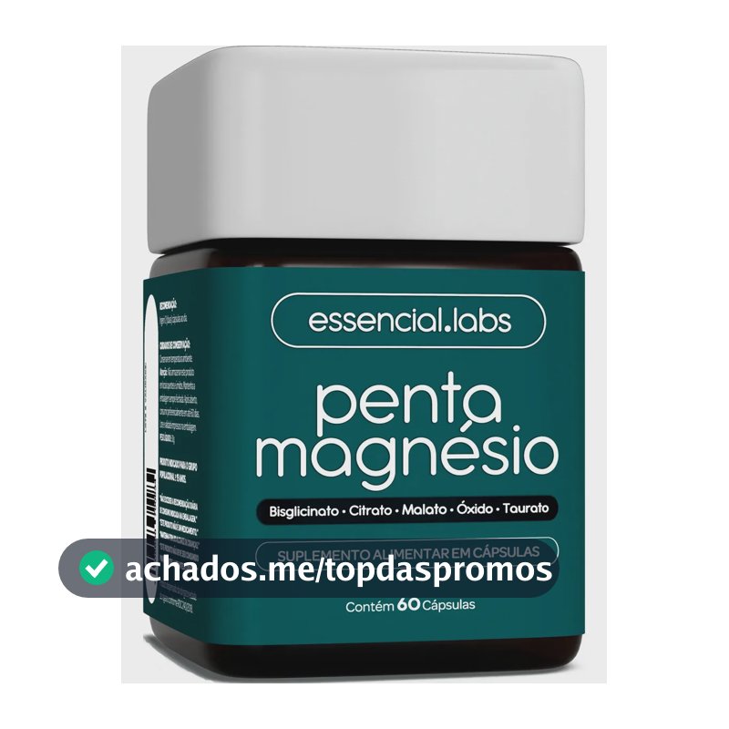 PENTA MAGNÉSIO - Bisglicinato + Dimalato + Citrato + Taurato + Óxido de Magnésio - A Combinação Perfeita com Máxima Pureza e Biodisponibilidade - 60 Cápsulas
