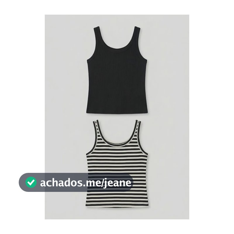 Kit 2 Regatas Femininas Em Ribana Canelada Hering Preto M