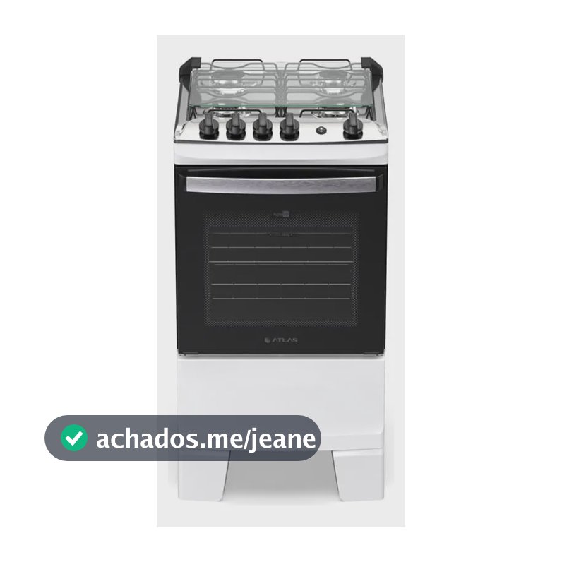 Fogão Agile Up 4 Bocas Com Mesa Inox Automático Atlas Branco Bivolt