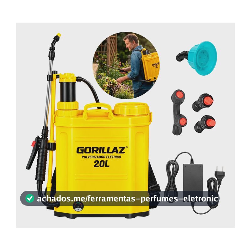 Pulverizador Elétrico Costal 20 Litros A Bateria Portátil Amarelo