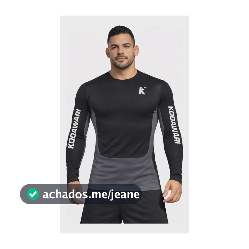 Rash Guard Jiu Jitsu No Gi Camisa Manga Longa Kodawari Preto E Cinza 1b Mescla M