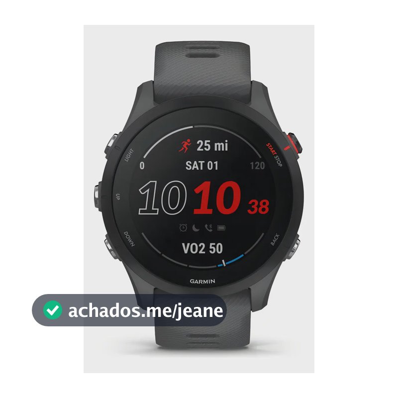 Smartwatch Garmin Forerunner 255 Gps Com Monitor Cardíaco E Cinza Ardósia Esportivo Preto
