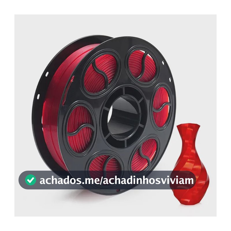 Filamento PLA Silk Premium Translúcido 1kg para Impressão 3D Decoração Vida Buenas Textura de Cristal Cor vermelho