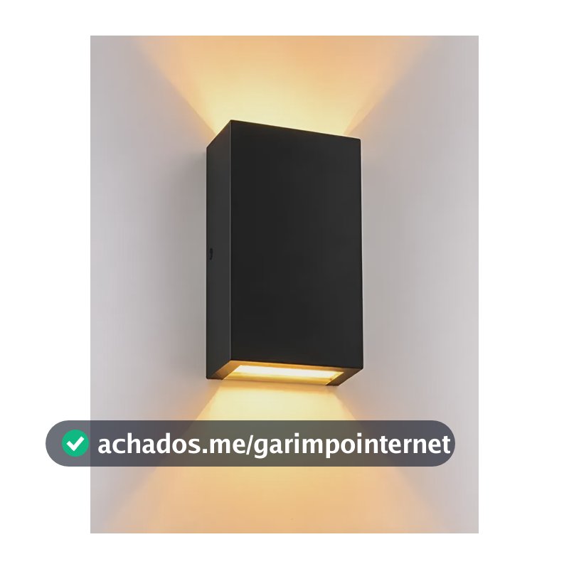 Arandela Led Duplo Facho Luz Quente 4w Blumenau Ip65 Preta 127/220v Preto
