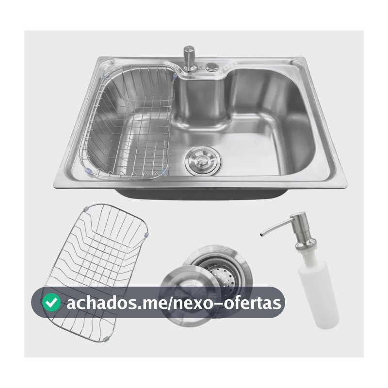 Cuba Gourmet Cozinha Aço Inox Escovado com Acessórios 60x42cm Stillus Home