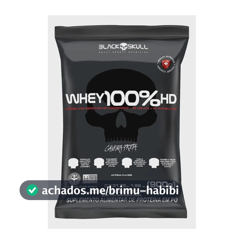 Whey Protein Concentrado Wey Black Skull 100% Puro Sabor Morango