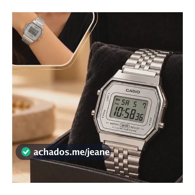 Relógio Casio Feminino De Aço Inoxidável Digital Vintage Prateado
