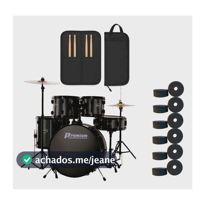 Bateria Premium Dx422 C/ Banco Pratos E Ferragens Kit Full Cor Mbk