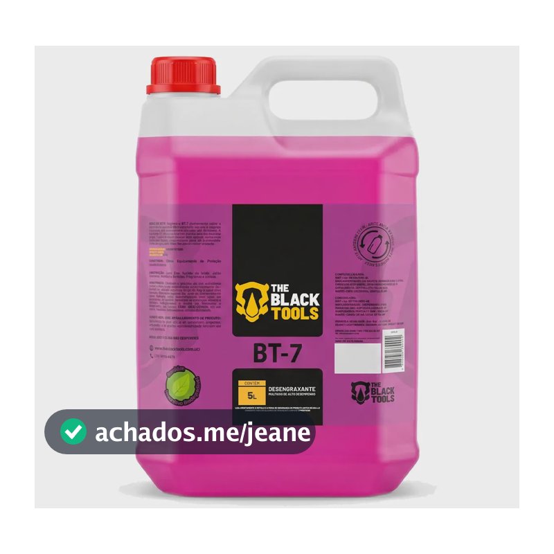 Desengraxante Bt-7 Galão 5l Limpeza Pesada Multiuso Automotivo Motores Chassis Oficina The Black Tools