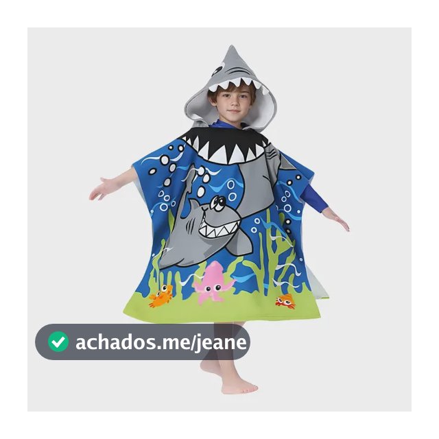Poncho Roupão Infantil Pós-banho Tecido Microfibra Atoalhado