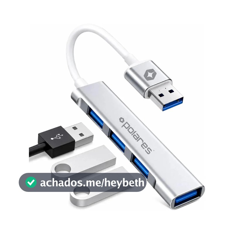 POLARES MINI Hub Usb 3.0 Polares 4 Portas Compatível Windows MacOS Linux PO90