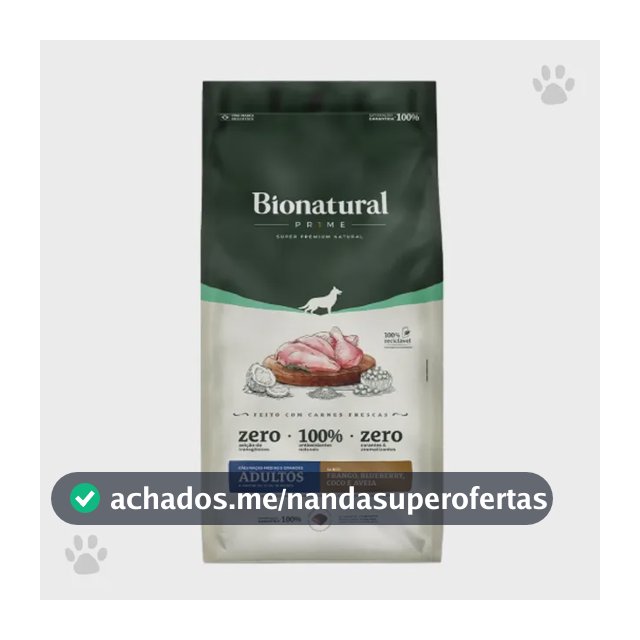 Alimento Ração Bionatural Cães Adulto Raça Média Grande 15kg