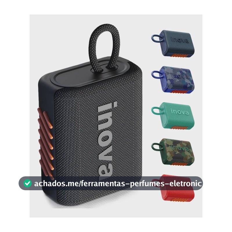 Inova Caixa De Som Mini Bluetooth Tws Grave Potent Com Radio - Preto