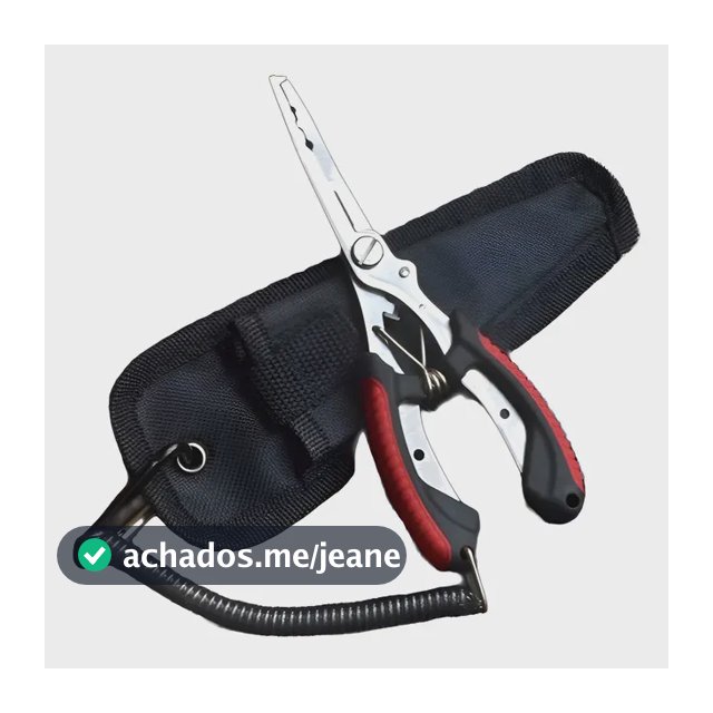 Alicate De Pesca Multifuncional C/ Estojo E Corda - Vermelho Vermelho